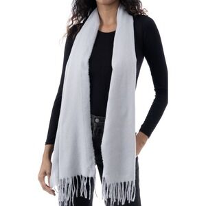 Style & Co Women's Solid Fringe-Trim Scarf, Grey, One size